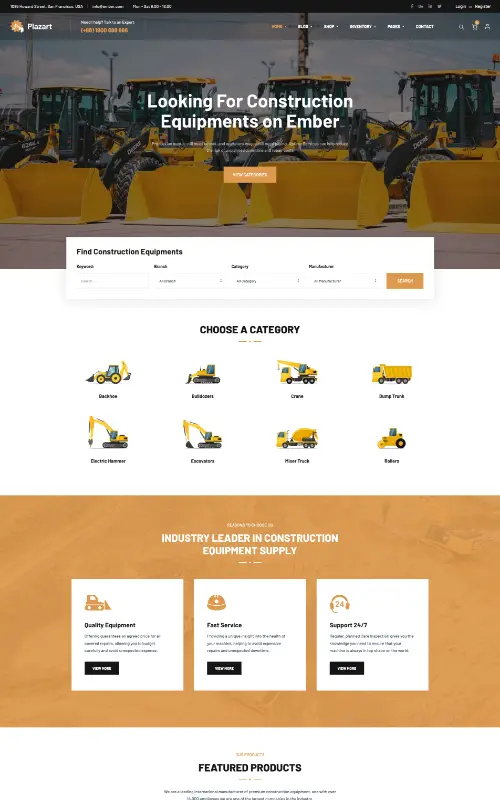 Layout complet — Hero, Căutare, Categorii, Industry Leader, Featured